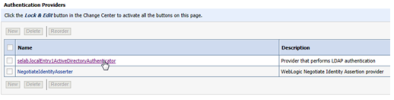 Authentication Providers table