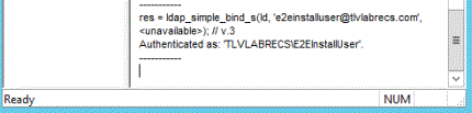 Successful bind message example