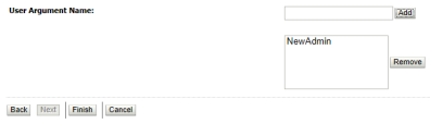 User Argument Name setting