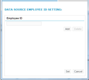 Data Source Employee ID Setting page